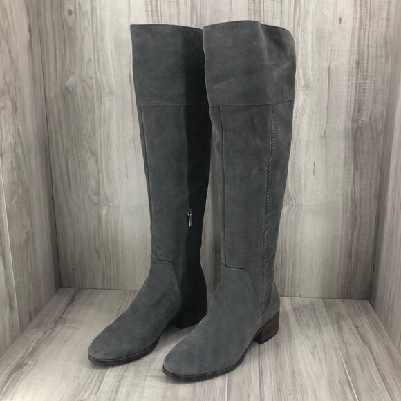 Vince Camuto OTK Boots Womens 8.5M Kochelda Gray Suede Over The Knee - Picture 4 of 12